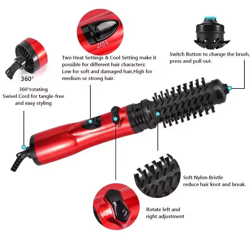 Multi-Functional 2-In-1 Hot Air Brush Air Styler Portable 360 Automatic Hair Curler One-Step quick Hair Dryer Tools
