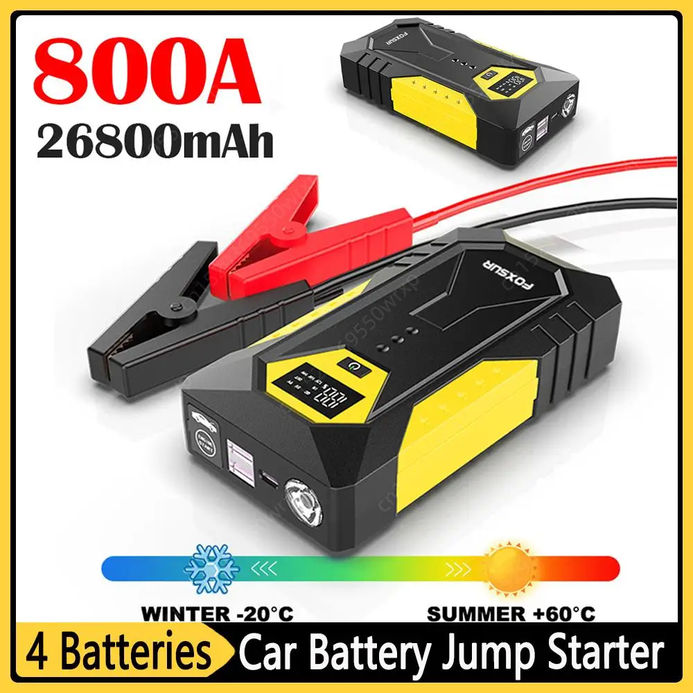 Car Jump Starter 26800mAh 800A Emergency Start-up Charger Petrol Car Power Bank Booster For Battery Starting Device