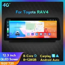 6G 128Gb Qled Screen Android 11 Auto Multimedia Speler Voor Toyota RAV4 XA50 2018-2020 Wifi 4G Netto Fm Radio Stereo Carplay Auto Bt