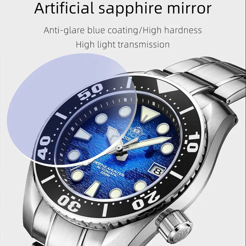 ADDIESDIVE Luxury Men Watch Antique Dive NH35Movement Automatic Mechanical Sapphire Crystal 20ATM Waterproof BGW9 Super Luminous