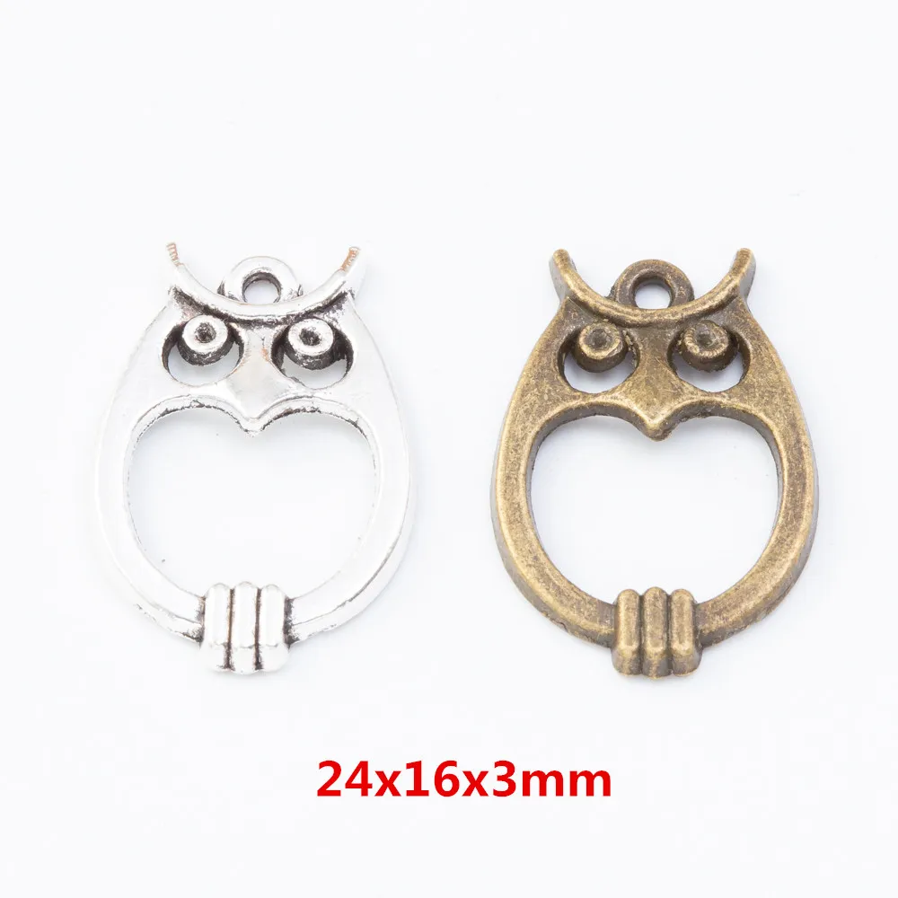 

50pcs owl Craft Supplies Charms Pendants for DIY Crafting Jewelry Findings Making Accessory 53