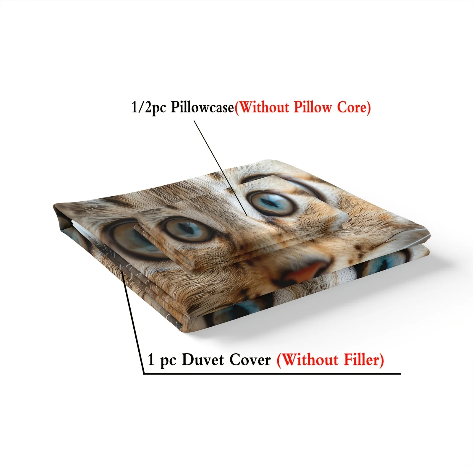 2/3pcs, Cat Pattern Print, Bedding Set, Suitable for Boys' And Girls' Bedroom Use, Machine Washable.