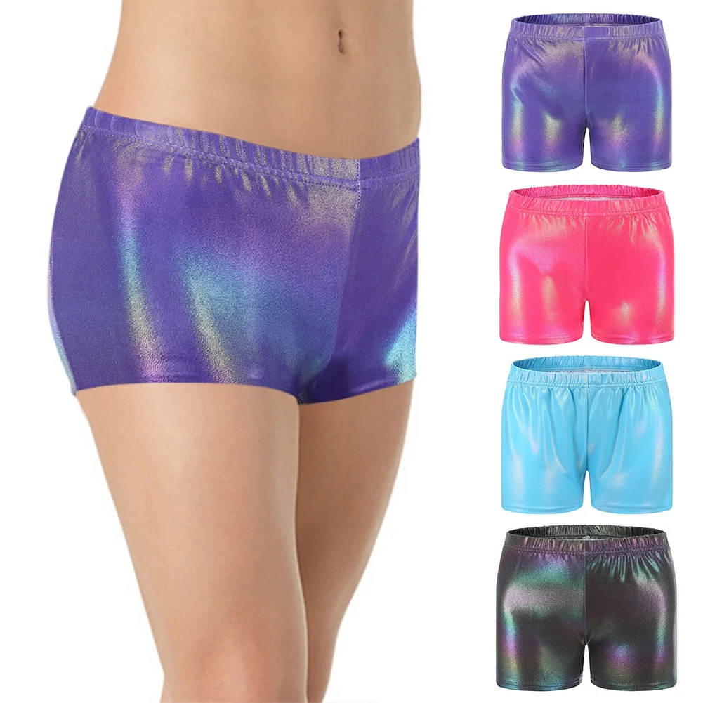 

Athletic Gymnastics Shorts Glitter Ballet Dance Shorts Girls' dance pants Metallic Spandex Shorts Fashion shorts