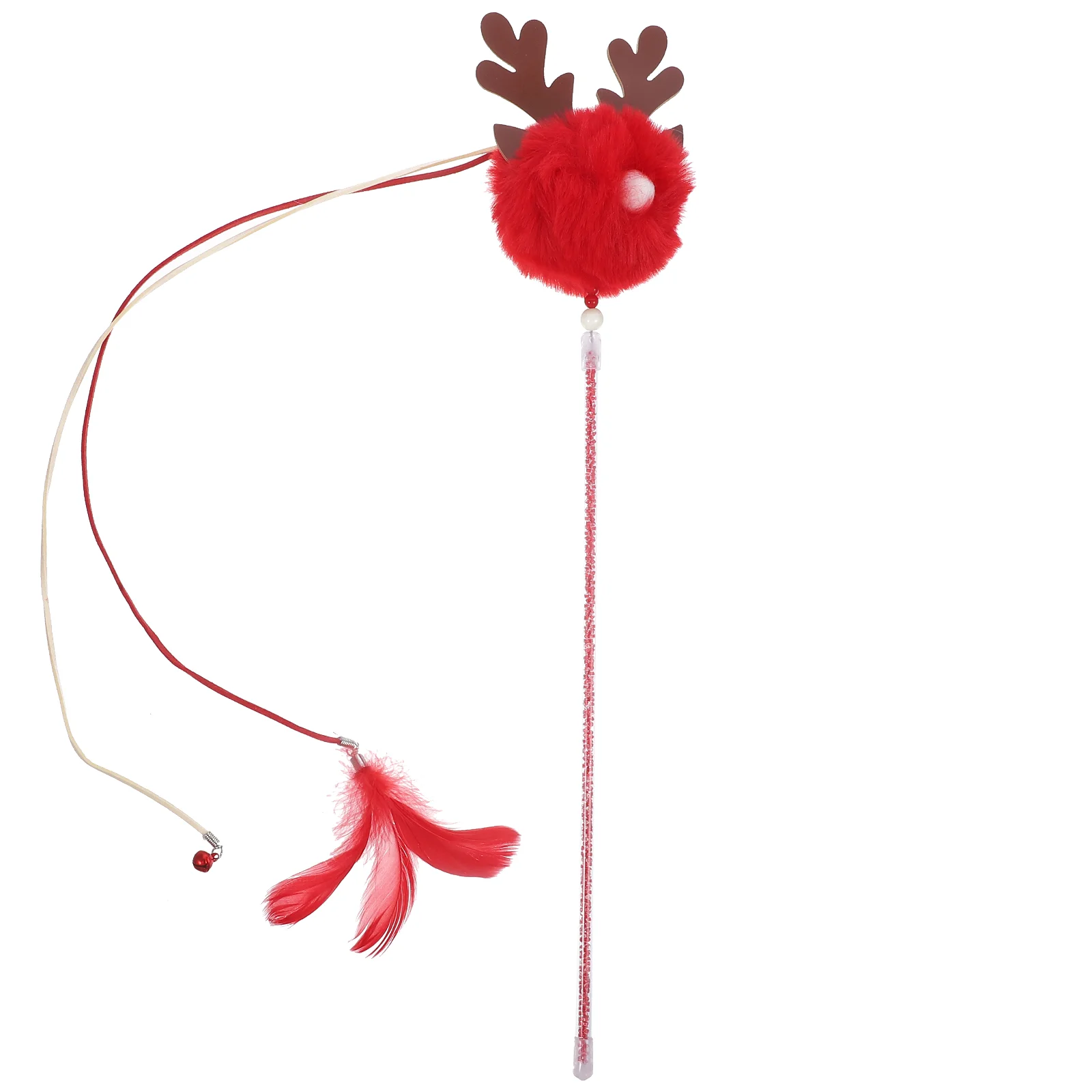 

Teasing Toys For Pet Stick Xmas Cat Teaser Christmas Decorative Plaything Interactive