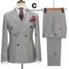 Cenne Des Graoom New Elegant Suits for Men Double Breasted 6 Button Jacket and Pants 2 Pcs Set Slim Fit Classic Business Formal 1