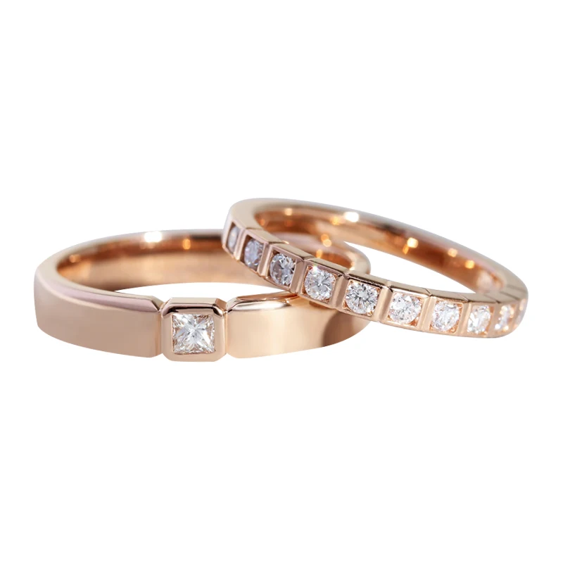 Exquisite design 18K 14K 10K gold couple engagement diamond ring, holiday commemorative gift gift