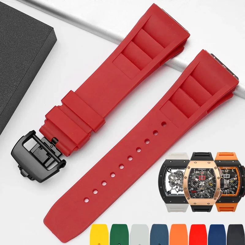 Vibrant Multicolor 25mm Rubber Watchband Replacement Strap