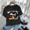 2025 Summer Disney Mickey Mouse A-Z 26 English Letter Graphic girls T-shirt boys Y2K New Tee Top Harajuku Female O Neck Clothes 5