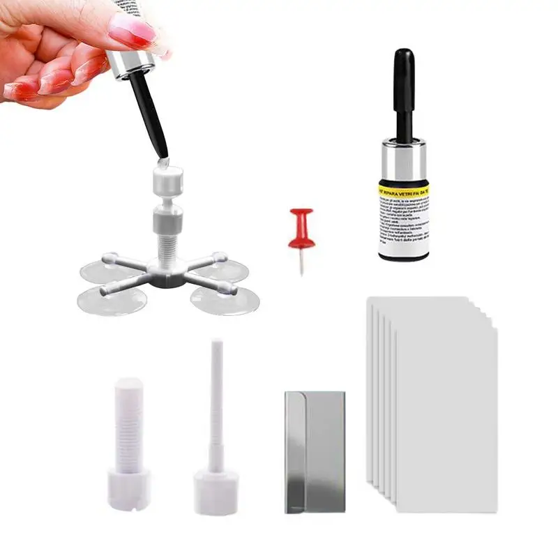 

Car Glass Repair Set Crack Windscreen Glass Car Kit Portable Auto Windscreen Chip Repair Kit Tool For Cracks And Glass Repair