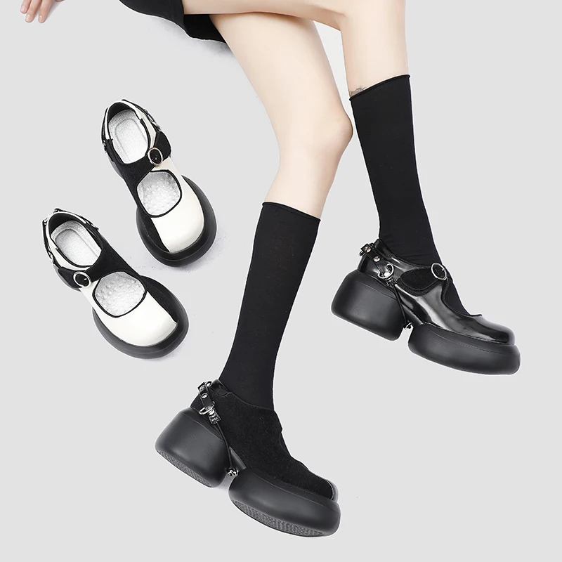 Japanese Style Women Mary Jane Shoes Spring Preppy Round Toe Flats Buckle Strap