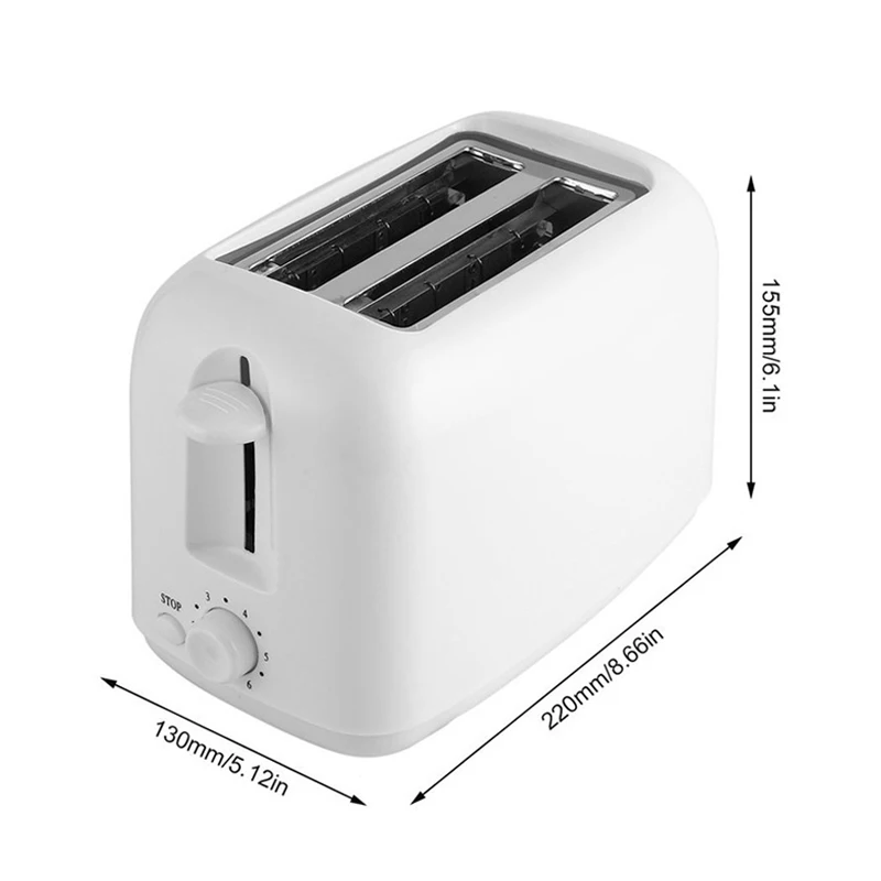Bread Toaste with Removable Crumb Tray Toasters Cooking Appliances Home 6 Operating Modes 2 Slices Mini Auto Breakfast Toaster