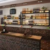 Industrial Wall-Mounted Bar Rack Integrated Shelf Iron Art Wall Storage Shelf Wall Hanging Light Bar Wine Glass Holder Shelf 4