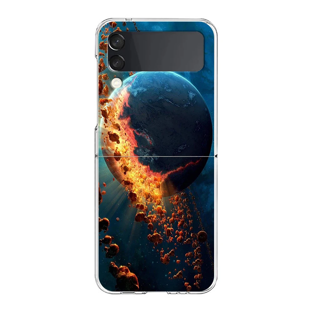 Schöne Planeten sterne harte PC-Handy hülle für Samsung Galaxy Z Flip 5 4 3 transparente Abdeckung für Galaxy Z Flip 6 faltbare Hüllen – Detail 7