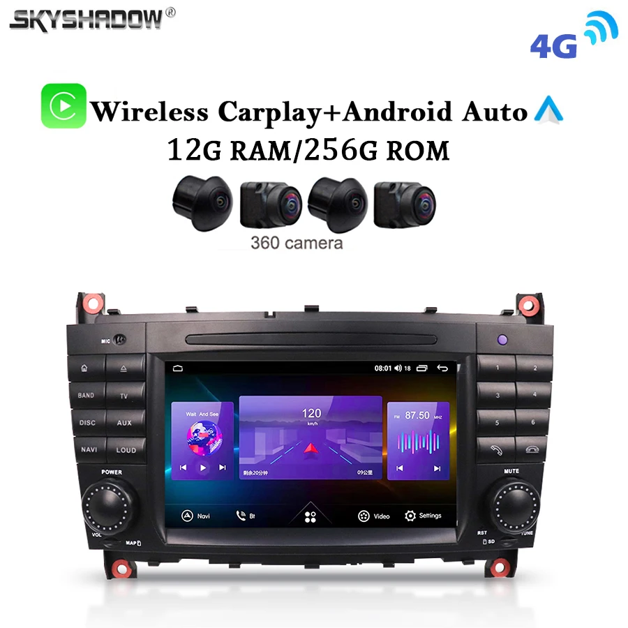 260mm 12G + 256G Carplay Auto Android 13,0 IPS Auto DVD Player GPS karte WIFI Bluetooth radio Für Benz W203 W467 W209 W219 2004-2011