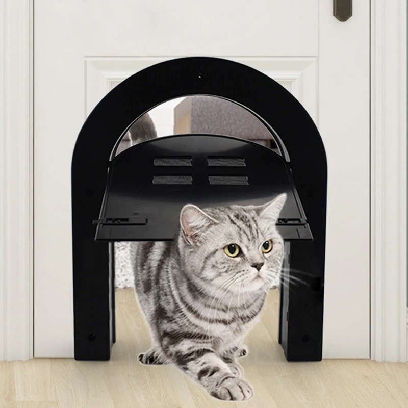 

1pc Abs Plastic Pet Cat Dog Screen Door Free Entry Magnetic Door With Window Pet Accessories For Wooden Door 24x4x29cm Flap Door