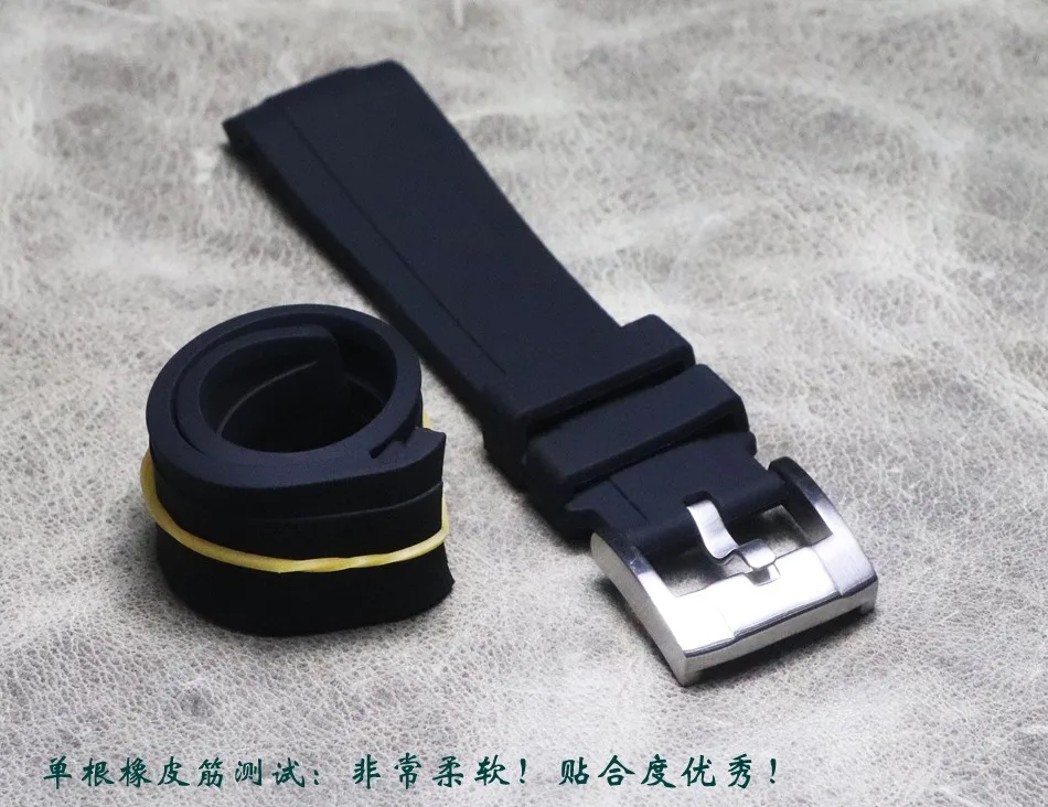 

Black High Quality Watchbands Curved Ends watch accessories for Rolex S watch Omega Sport Bracelets Rubber silicone strap bands
