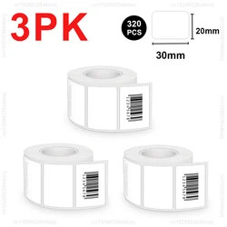 Compact Portable Thermal Label Maker - Self-Adhesive Sticker Printer (3PK 30-20mm)