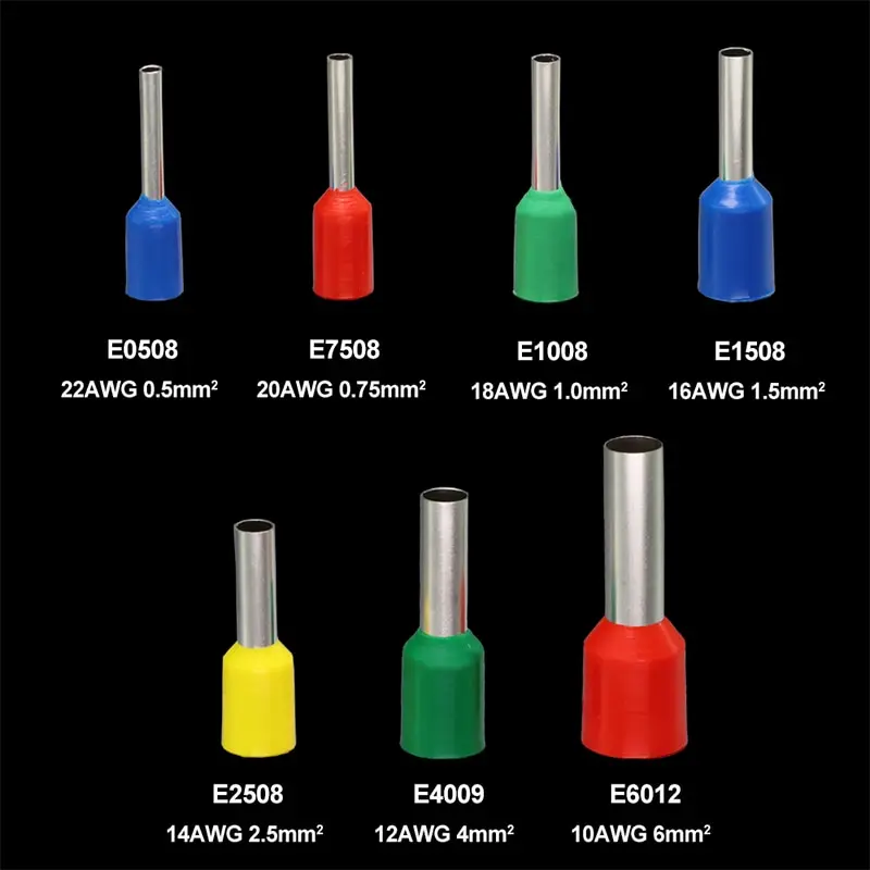 Wire Connectors 700pcs European Type Tube Terminals Wire Connector Crimper Cable Electrical Pressure Connection Ring Cold Crimp Terminals