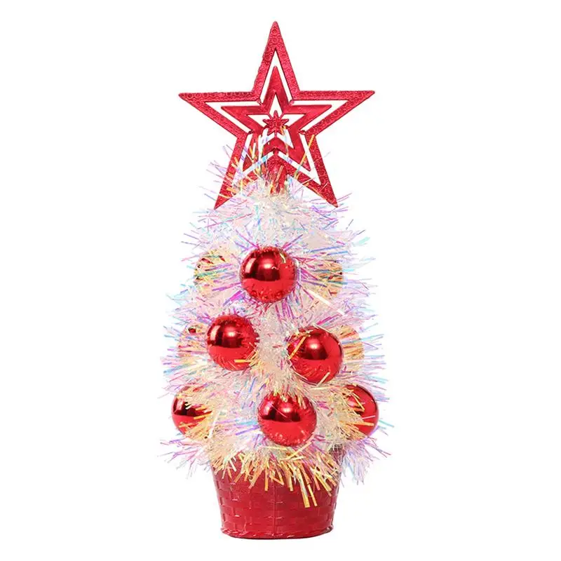 

Christmas Tree Table Top Christmas Tree Tabletop Tree Mini Artificial Christmas Tree With Balls Star Tree Topper For Holiday