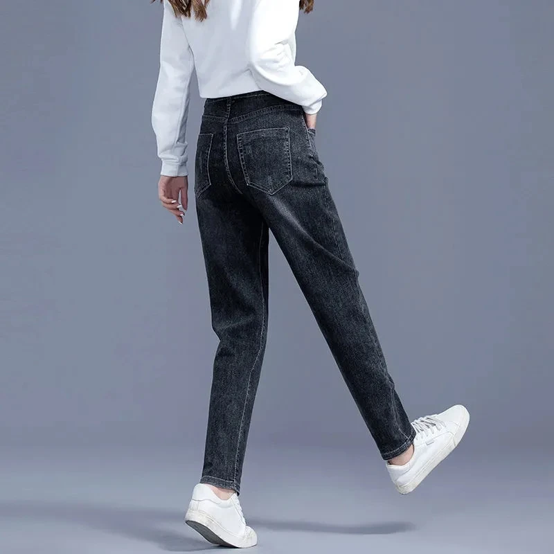 Buggy Jeans For Women High Waist Stretch Harem Jean Casual Versatile Full Length Denim Pants Big Size Vaqueros Pantalones Mujer