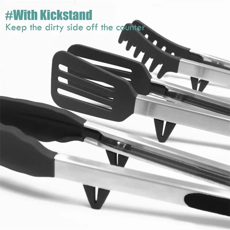 Silicone Kitchen Tongs - Non-Stick BBQ  Salad Serving Utensils