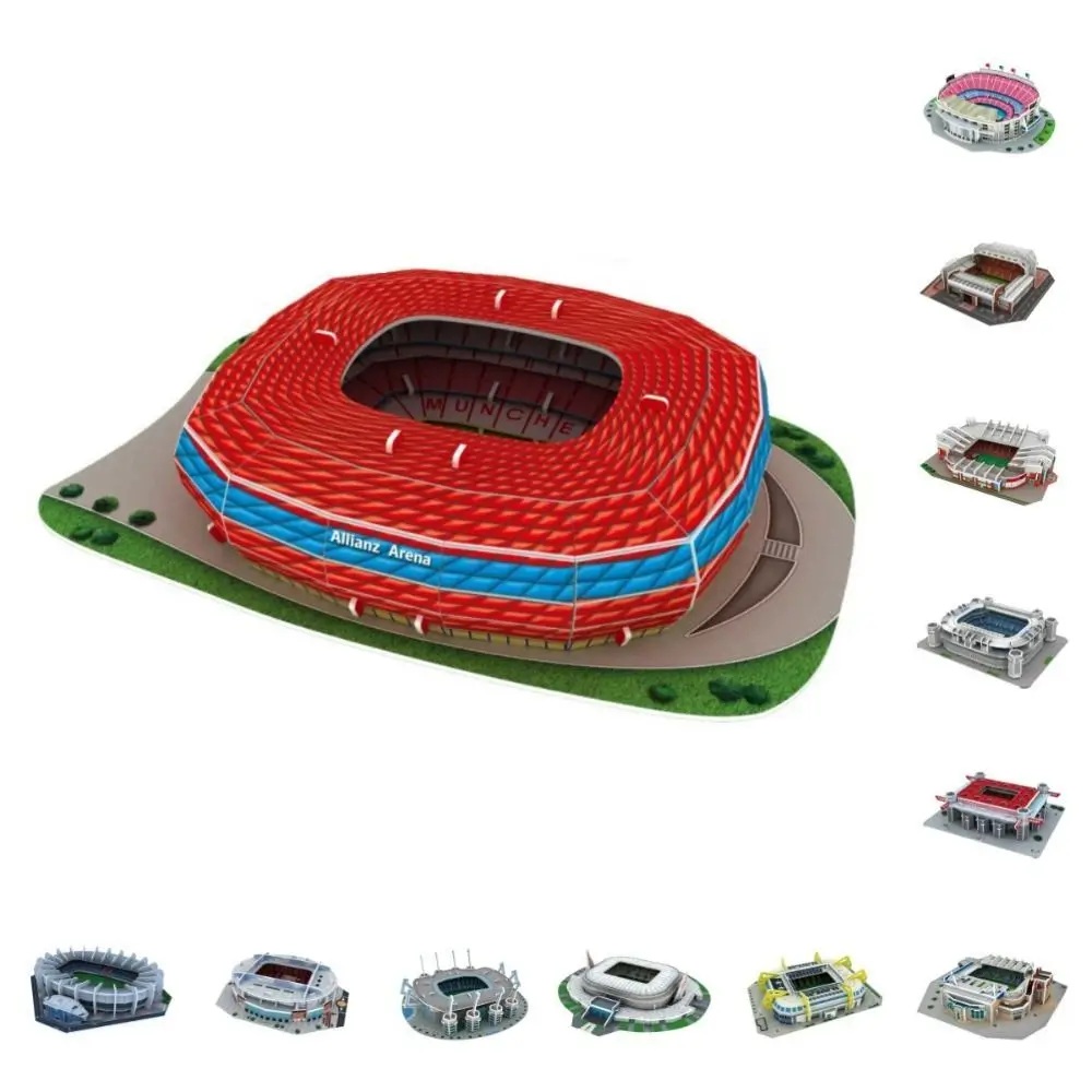 DIY Miniature Football Stadiums Large Model Paper 3D Soccer Stadium Puzzle Assemble Prince Park Stadium Birthday Gifts