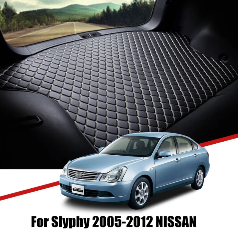 

Custom Car Trunk Leather Mats For Nissan Bluebird Sylphy G11 2005-2012 CR-V Waterproof Non-Slip Liner Tray Cargo Accessories