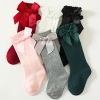 Girl Socks Bow  0-5 Year Sock Long Newborn Infant Baby Girl Kids Cotton Over Knee High Bow Stocking Leg Warmer Mesh  Socks 4
