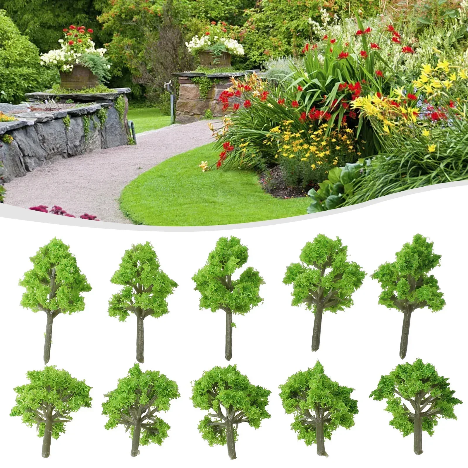 10pcs Mini Model Trees Artificial Miniature Tree Scenery Railroad Decoration Building Landscape Accessories