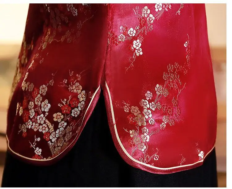 Plus Size Chinese Style Female Shirt Retro Mandarin Collar Brocade Oriental Clothing Spring Summer Classic Blouse Women Chinese Shirt