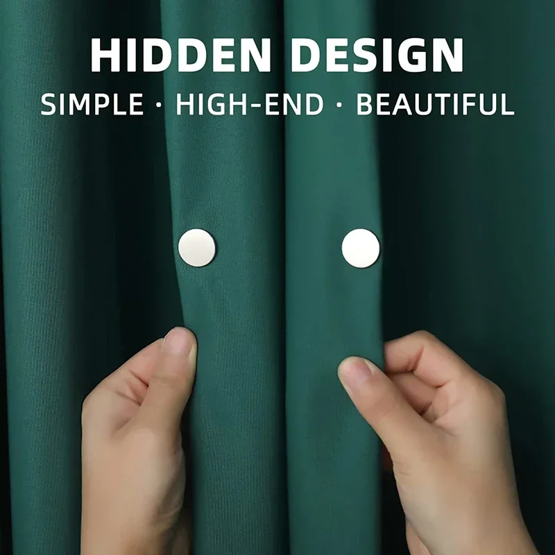 Description Picture 3 of itemPairs Decoration for Bedroom Curtains Magnetic Curtain Rod Support and Tube Buckle Nail-free Home Accessories Removable Adjust