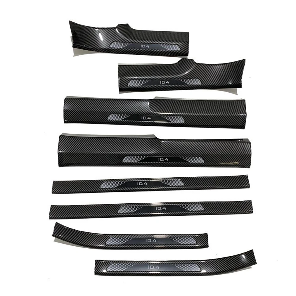 Door Sill Protector For VW ID4X ID4 Crozz 2021 2022 Carbon Fiber