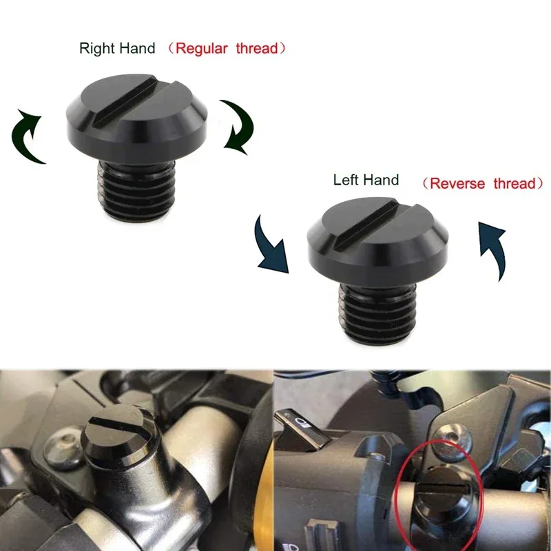 2Pcs Anti-Rust Motorcycle CNC Aluminum M8 Rear View Mirror Hole Plugs Screws Rearview Mirror Holder