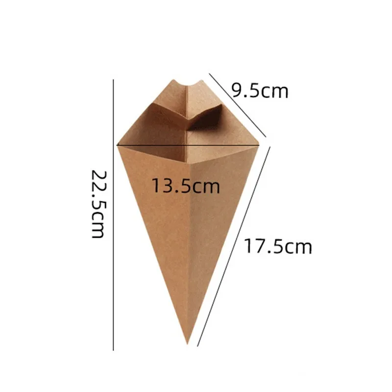 50pcs Disposable Kraft Paper French Fries Boxes, Fast Food Takeout Containers for Chick... - SKU PFFB1206 - UGI Packaging