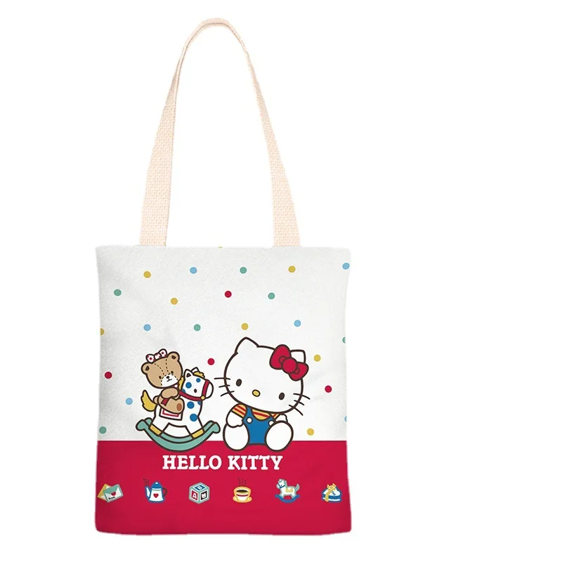 

Hello Kitty мультфильм аниме детский центр свежая Холщовая Сумка для девочек сумка-мессенджер на плечо новая простая легкая сумка для студентов класса