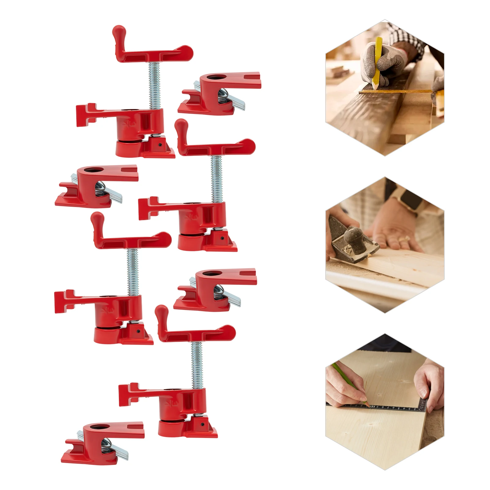 Wood Gluing Pipe Clamp Set 4 Pack 3/4" Heavy Duty PRO Cast Iron Quick Release Bar Clamps Kit with Wide Base for Woodworking