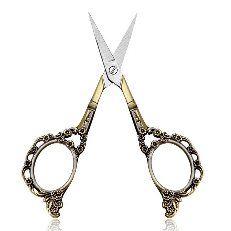 1 st professionell nagelbandsklippare sax 7,8*15 cm rostfritt stål vintage mönster manikyrsax verktyg för borttagning av död hud_voghion.com