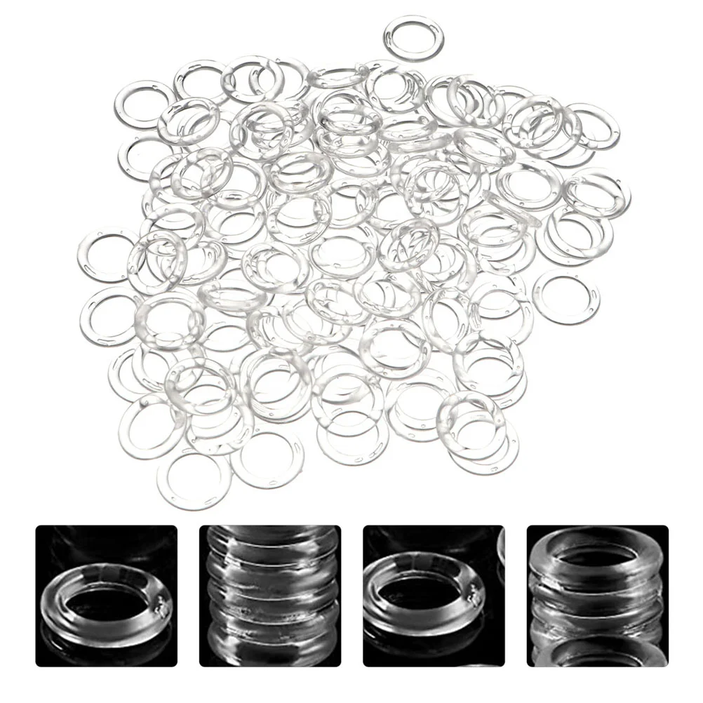 

Sheer Curtains Curtain Roman Circle Window Rings Plastic Decor Perforated Practical Hanging Rod Curtains
