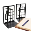 Hollow-out Metal Bookends Hourglass Design Metal Bookends for Home Office Decorative Book Stoppers Book Holders 2
