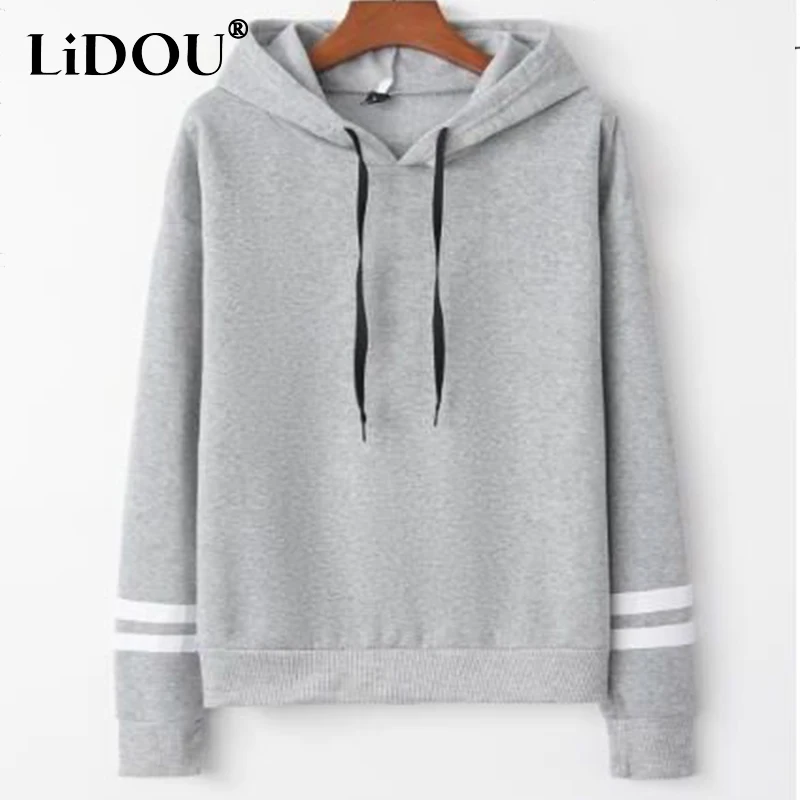 Autumn Winter Simple Casual Fashion Loose Hoodies Women Streetwear Harajuku Trend Sweatshirt Lady Long Sleeve All-match Pullover