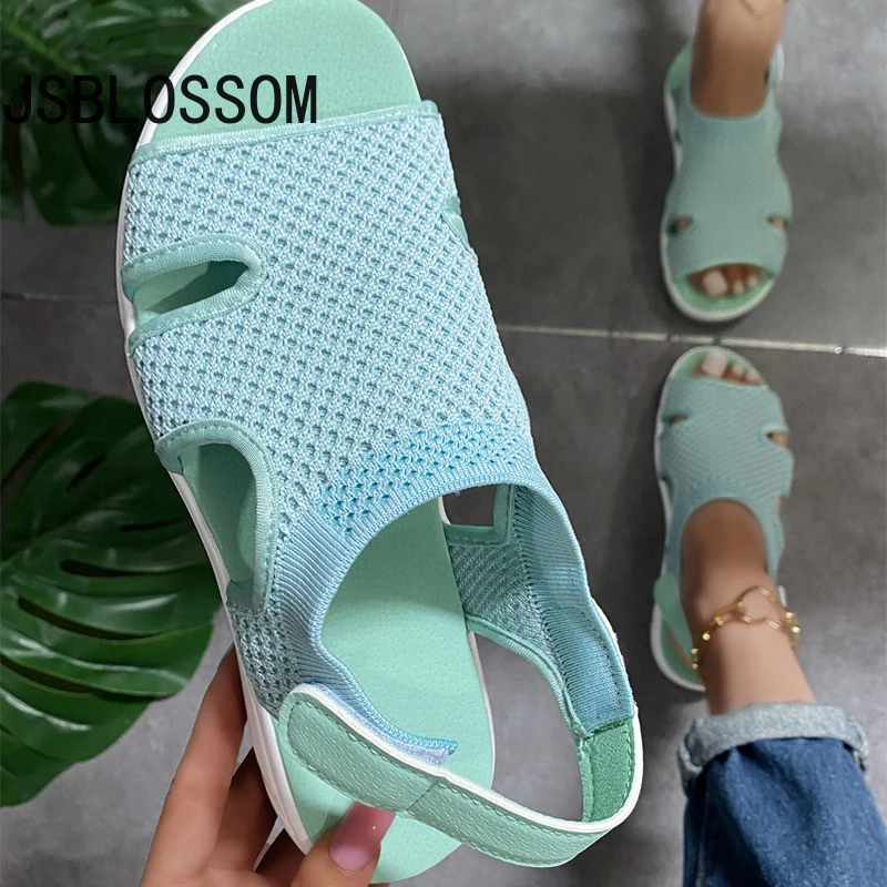 

Сандалии женские на плоской подошве, Повседневная модная пляжная обувь с кристаллами, ремешок с пряжкой, пикантные босоножки, большие размеры, лето