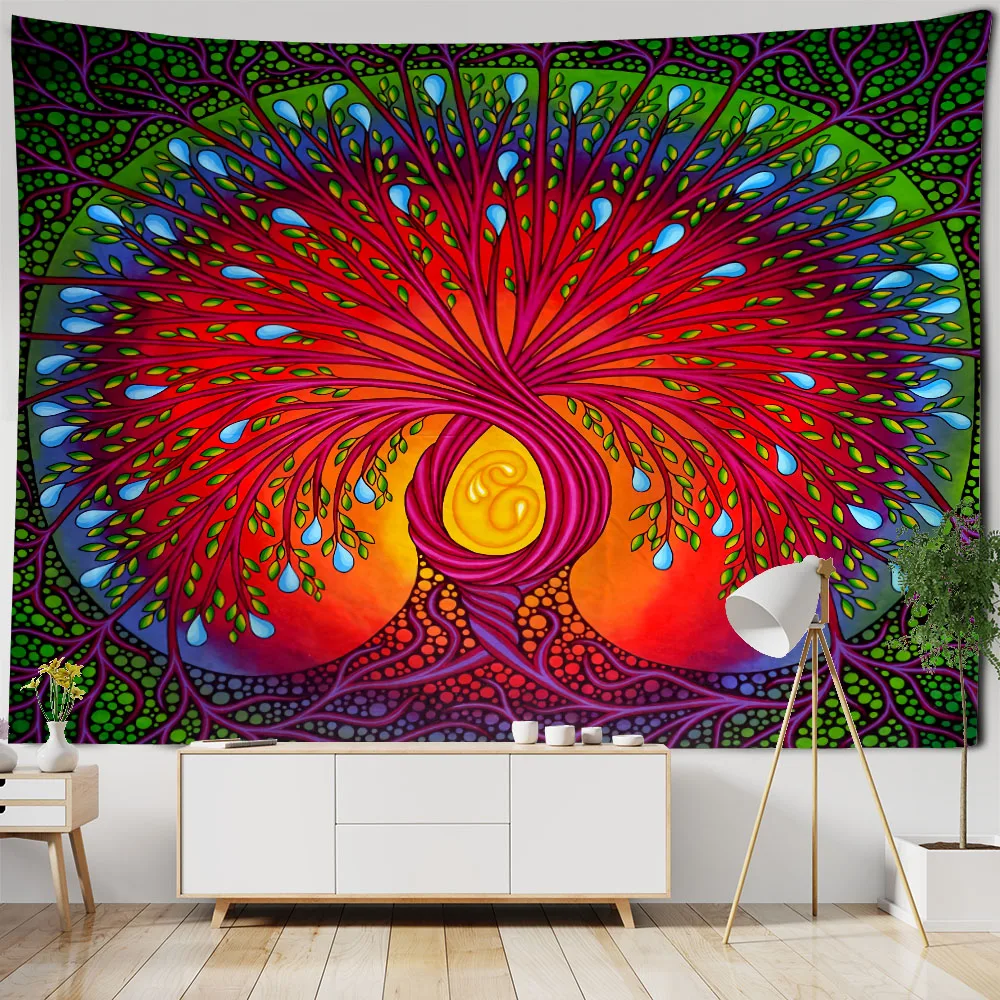 

Tapestry tree of life art painting home decoration wall hanging psychedelic Bohemian room wall art decoration blanket bed sheet