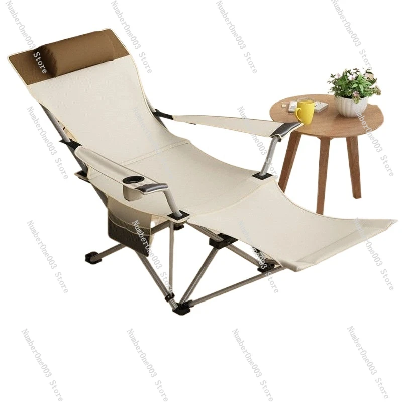 

Folding Camping Chair with Footrest Tourist Chair Furniture Relaxing Ergonomic Beach Lounger Lightweight Nature Hike Accessory