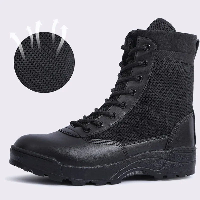Breathable Mesh Tactical Boots Men Outdoor Lightweight Hiking Desert Combat Work Men Shoes outdoor boots