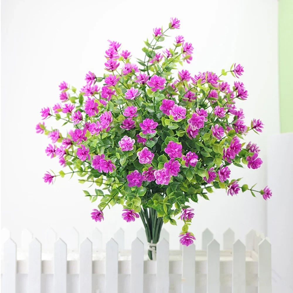 1 Bündel künstliche Blumen im Freien, grüne Sträucher, Pflanzen, künstliche Blumenwand für Büro, Zuhause, Wohnzimmer, Hochzeit, Gartendekoration – Detail 6