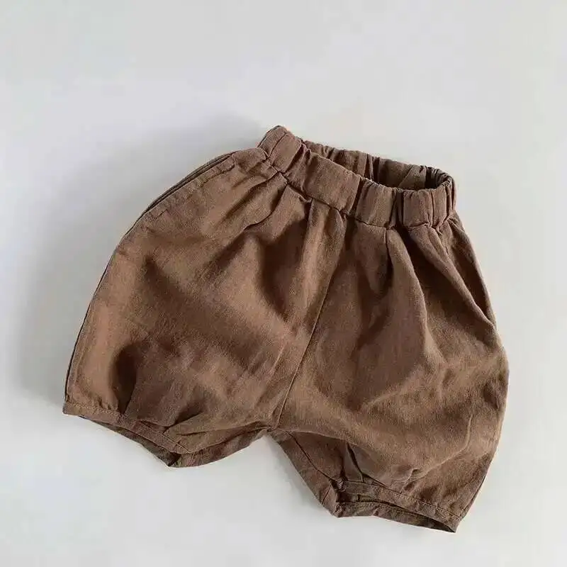 Frühling Sommer Kinder Shorts 1-8Y Jungen Mädchen Baumwolle Leinen Laterne Kurze Hosen Hosen Koreanische Kleinkind Tragen Für Kinder Kleidung Neue – Detail 4