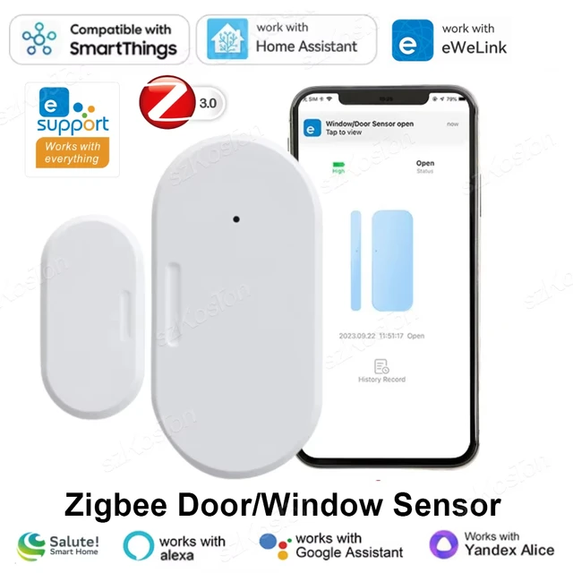 eWeLink APP Smart ZigBee Door Window Sensor Smart Home Automation Door Open Closed Detector for Alexa Google Home Assistant 1