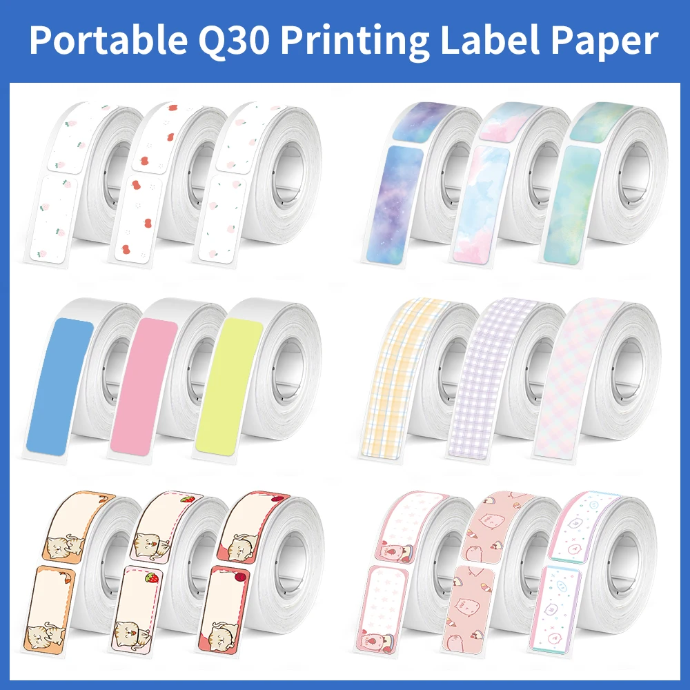 Phomemo-mini Label Printer Papel de Impressão Impermeável Oilproof Resistente a Riscos Etiqueta de Preço Etiqueta do Cabo D30 Q30 31