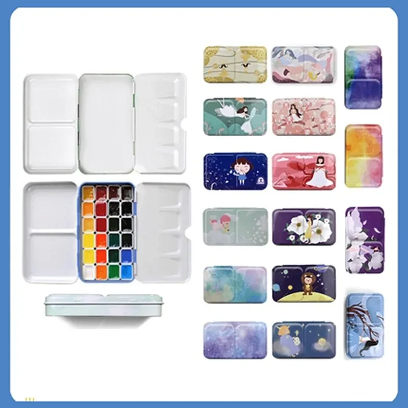Constellations Empty Watercolor Palette Painting Storage Iron Tins Paint Palette With Lid For Painting Art Supplies 12