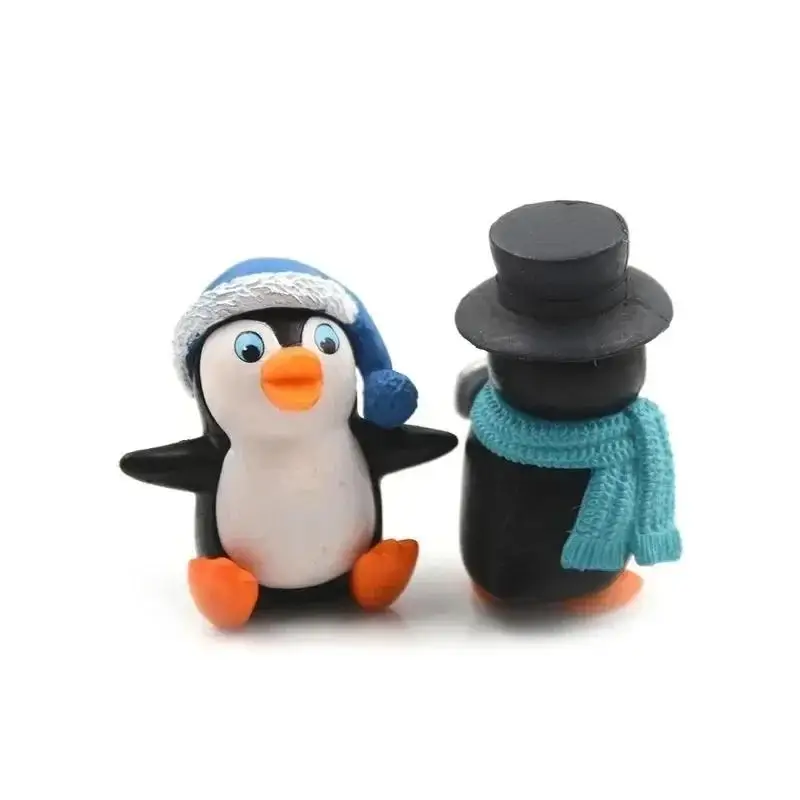 4Pcs/set DIY Crafts Mini Winter Penguin Miniature Figurine Christmas Figures For Fairy Garden Gnomes Moss Terrariums Decoration